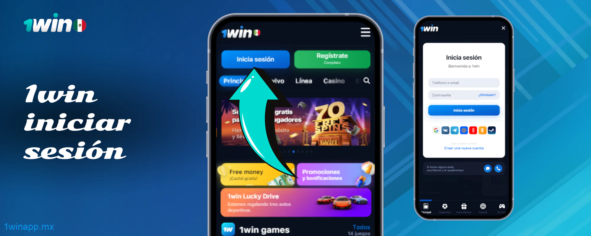 Los usuarios de México pueden iniciar sesión en su cuenta 1Win introduciendo sus datos en los campos especiales y haciendo clic en el botón «Iniciar sesión»